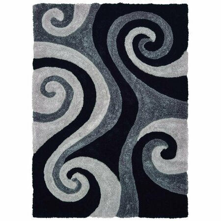 UNITED WEAVERS OF AMERICA 5 ft. 3 in. x 7 ft. 2 in. Finesse Chimes Black Rectangle Area Rug 2100 21570 58